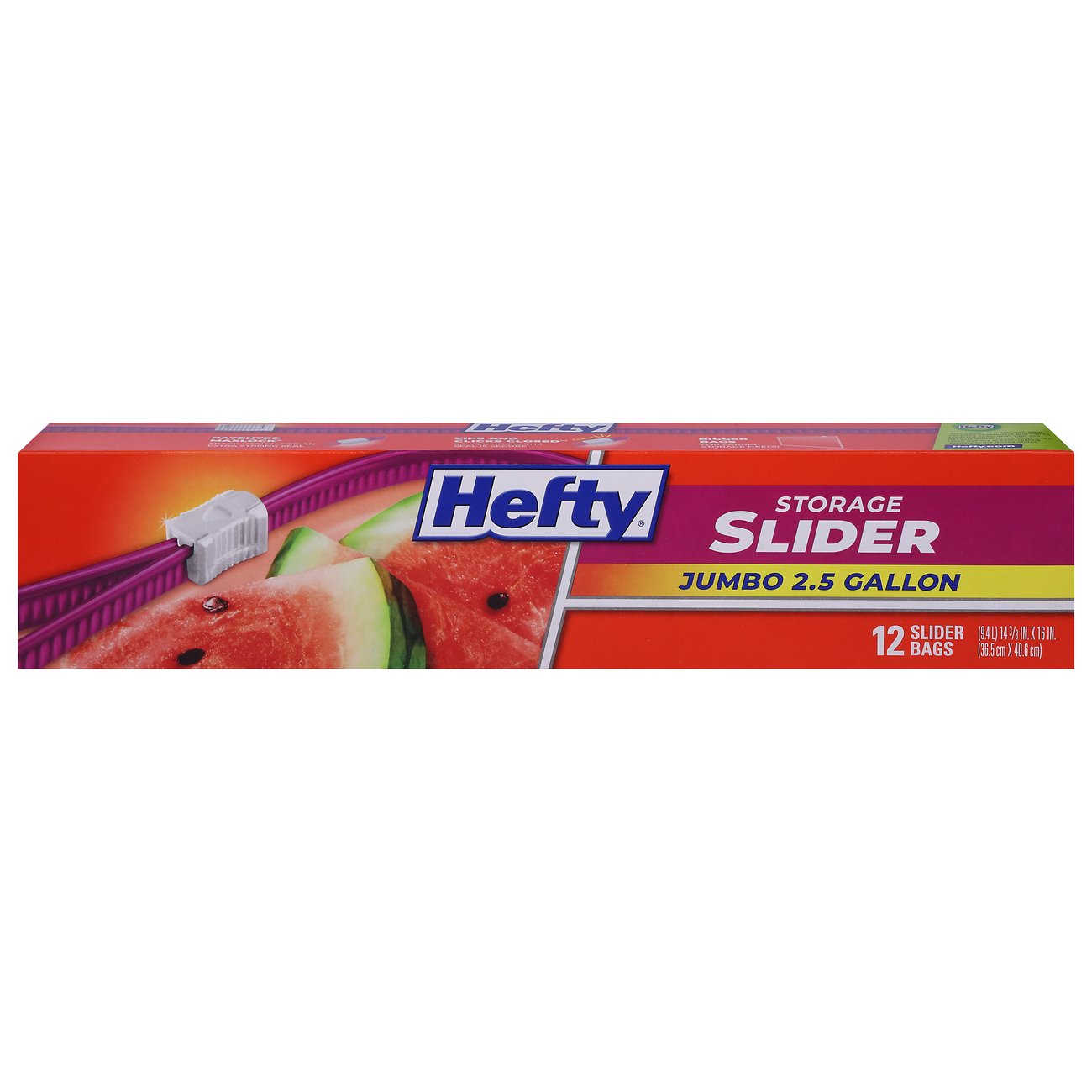 Hefty Slider Jumbo 2.5 Gallon Storage Bags