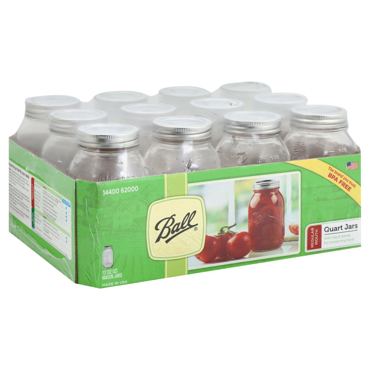 Ball Quart Mason Jars & Lids-Regular Mouth