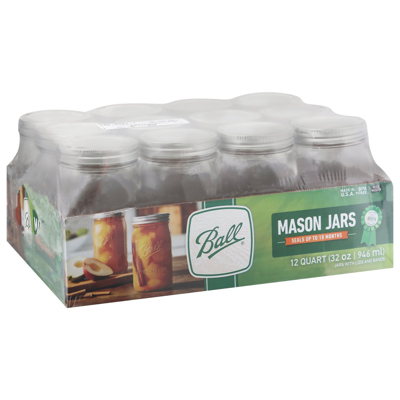 Ball Quart Mason Jars & Lids-Wide Mouth