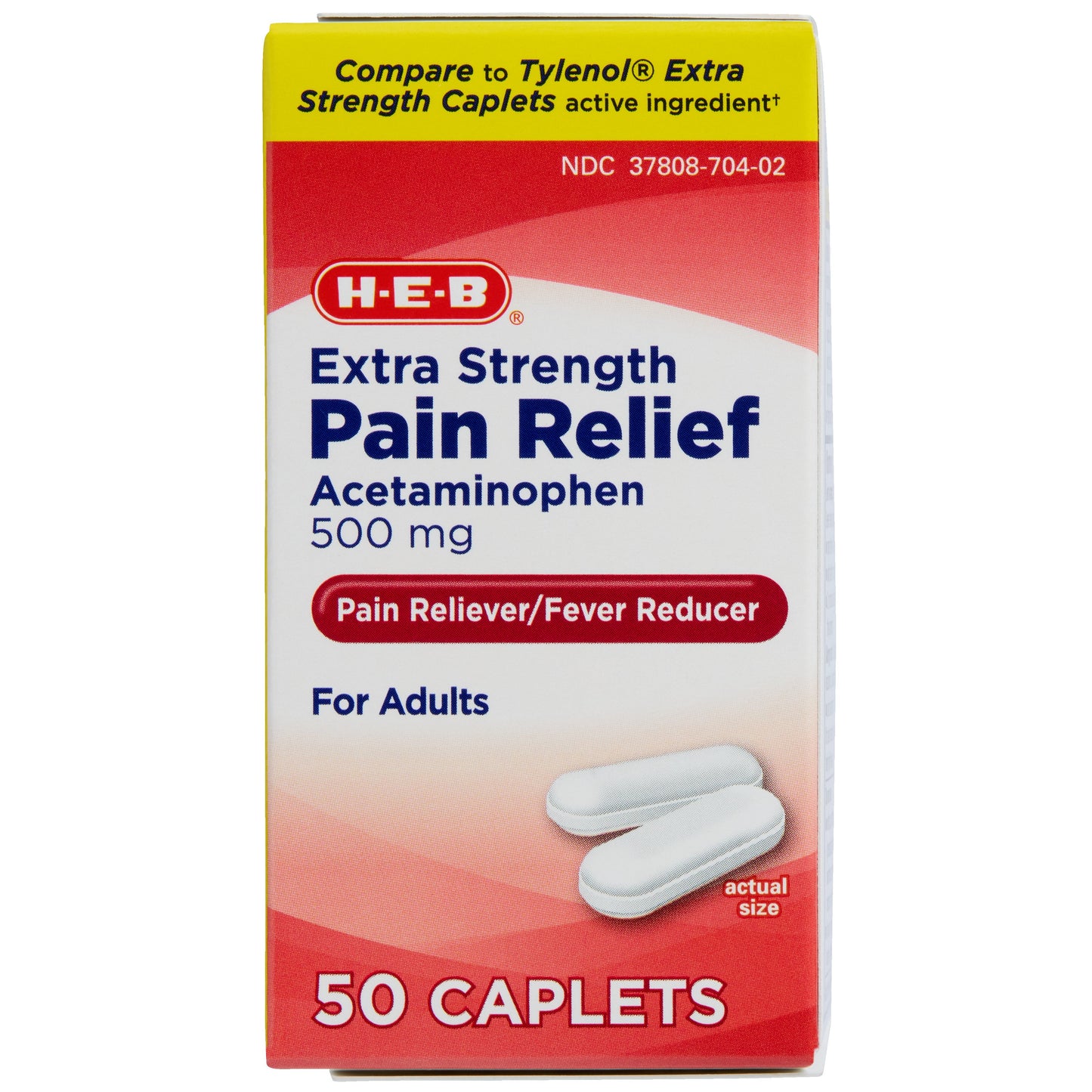 H-E-B Pain Relief Extra Strength 500 Mg Acetaminophen Caplets