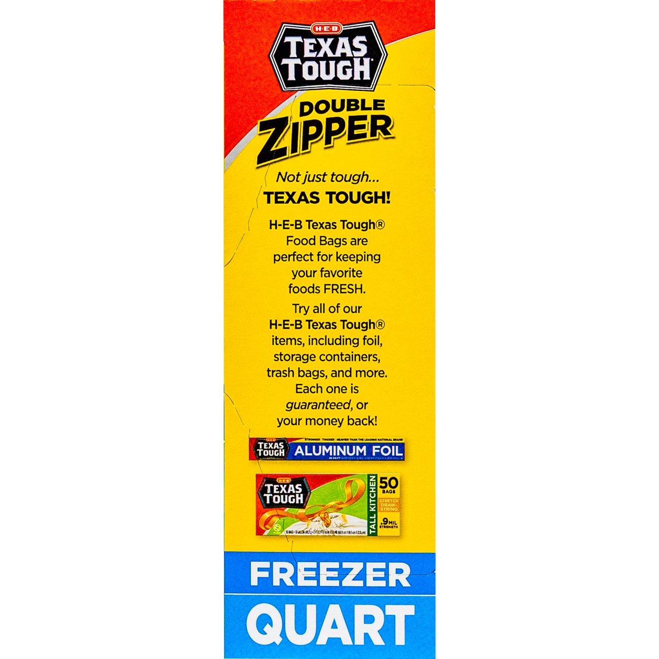 H-E-B Texas Tough Double Zipper Quart Freezer Bags