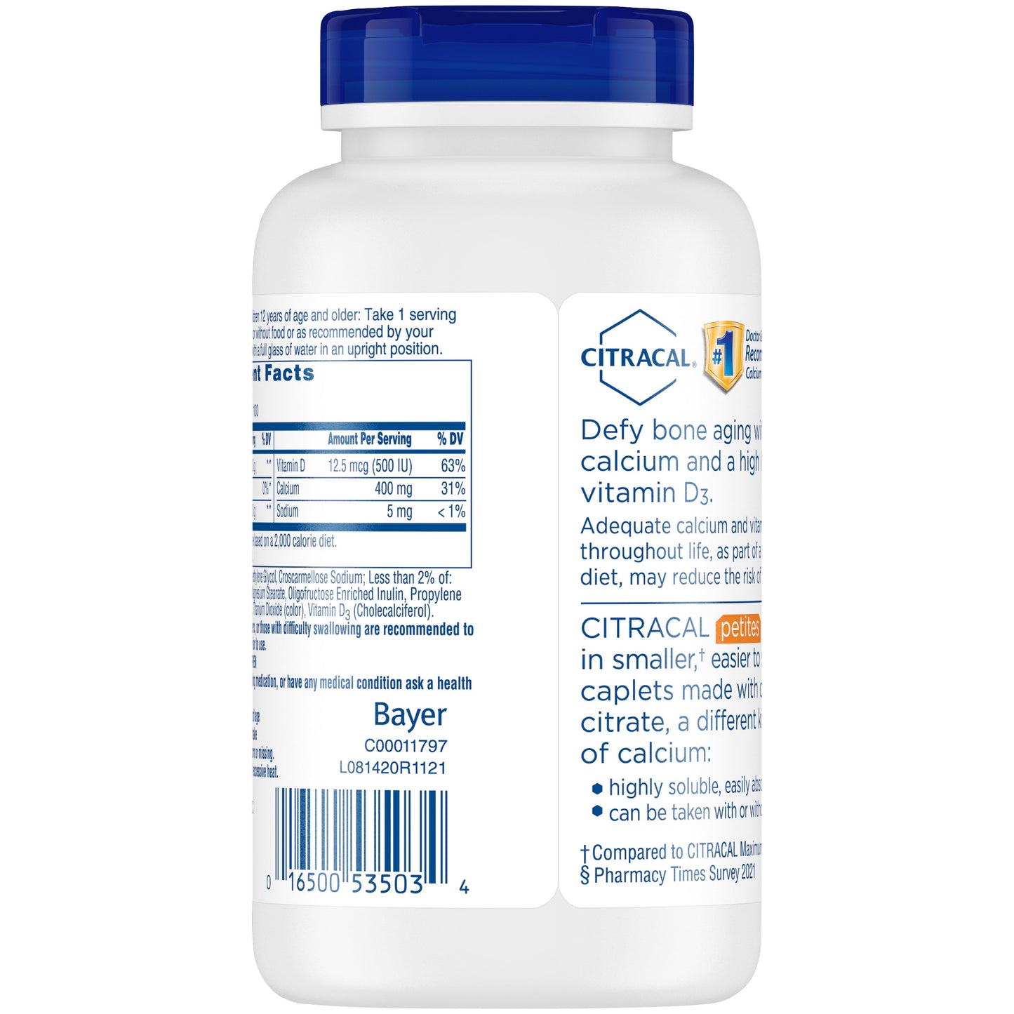 Citracal Calcium Citrate + D3 Petites Coated Tablets
