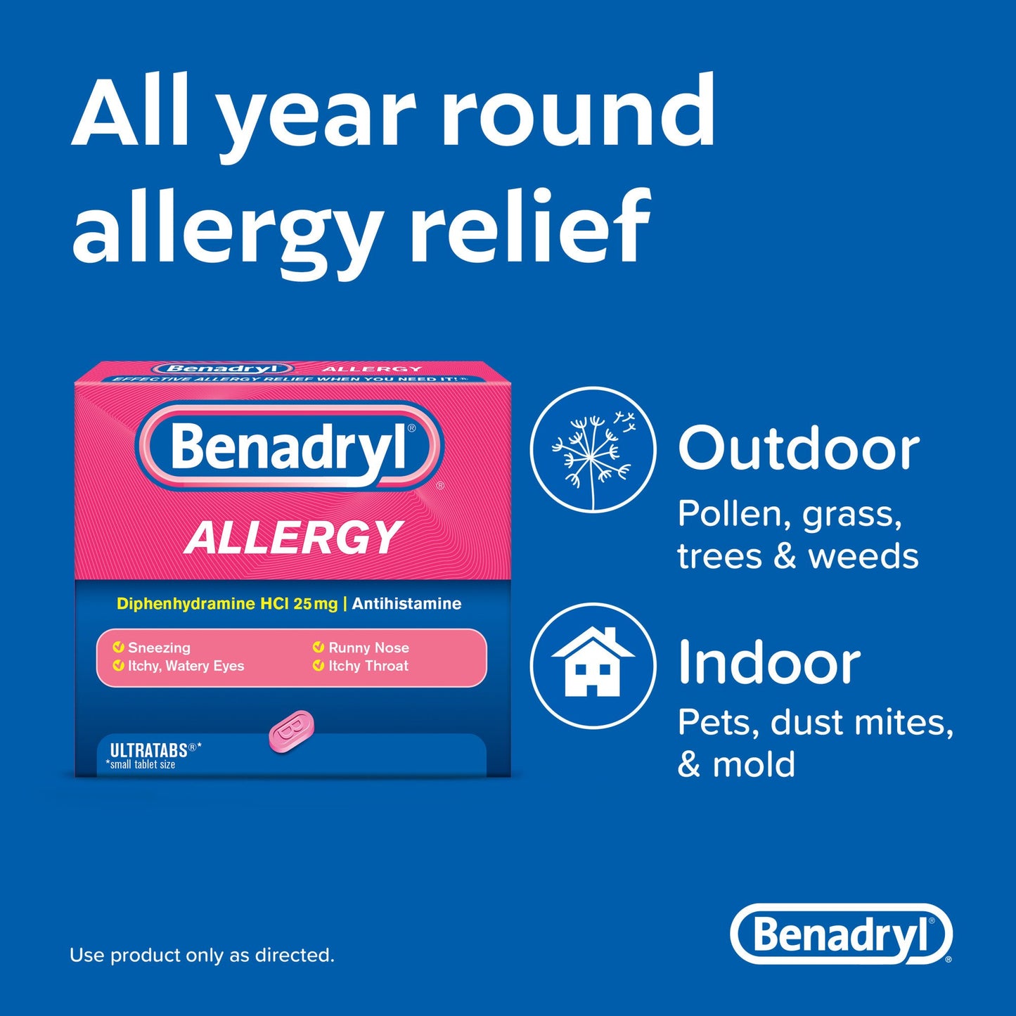 Benadryl Antihistamine Allergy Relief Ultratabs Tablets