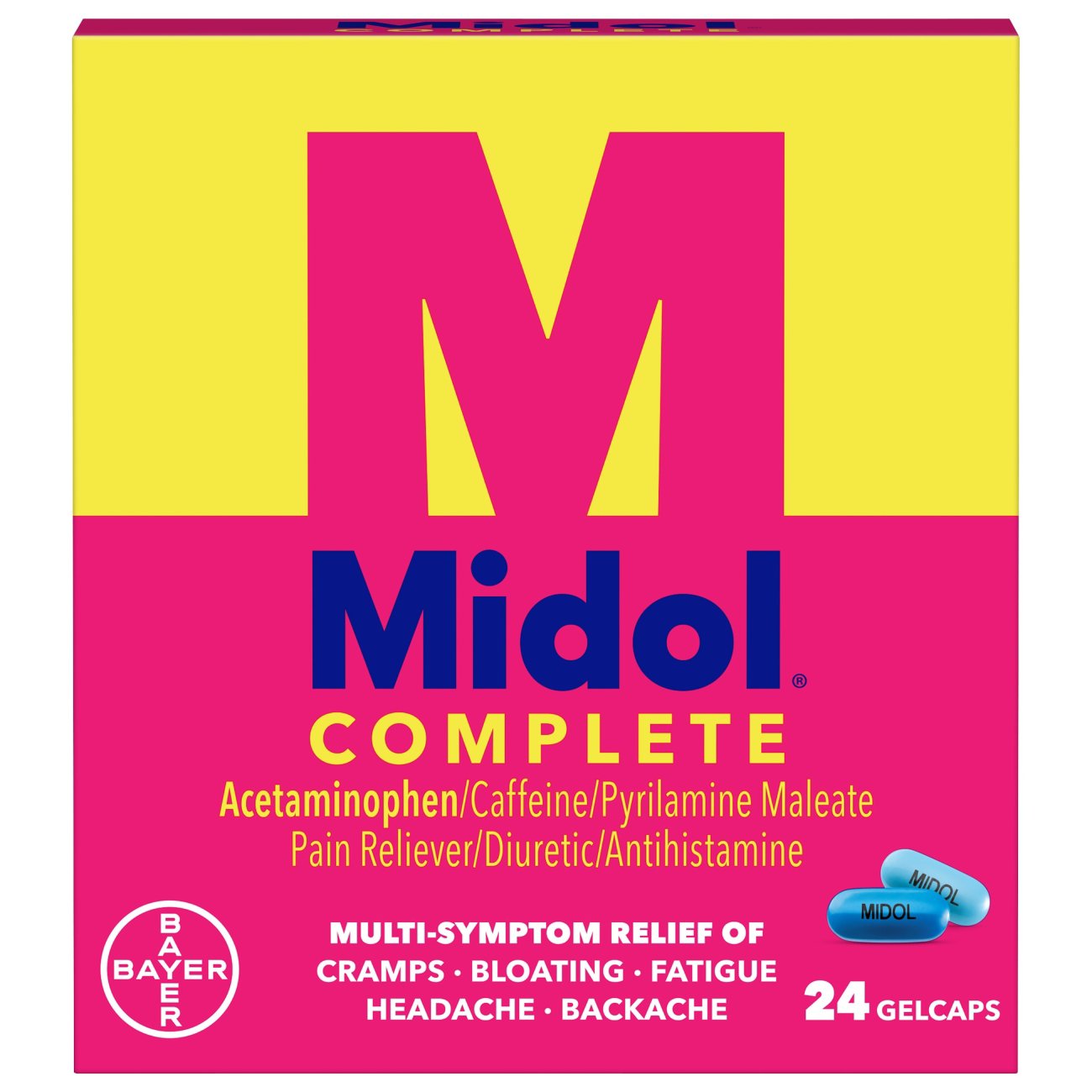 Midol Complete Maximum Strength Multi-Symptom Relief Gelcaps