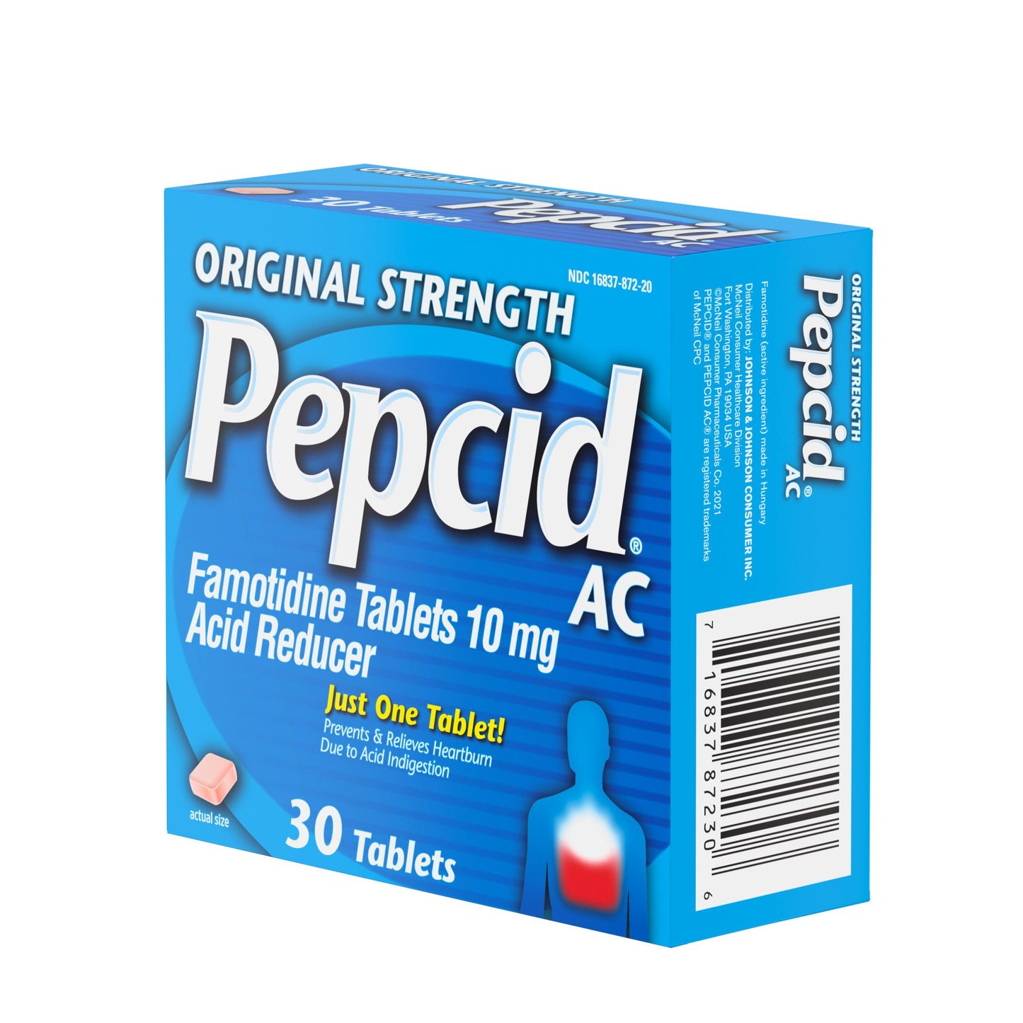 Pepcid Original Strength Heartburn Famotidine Tablets