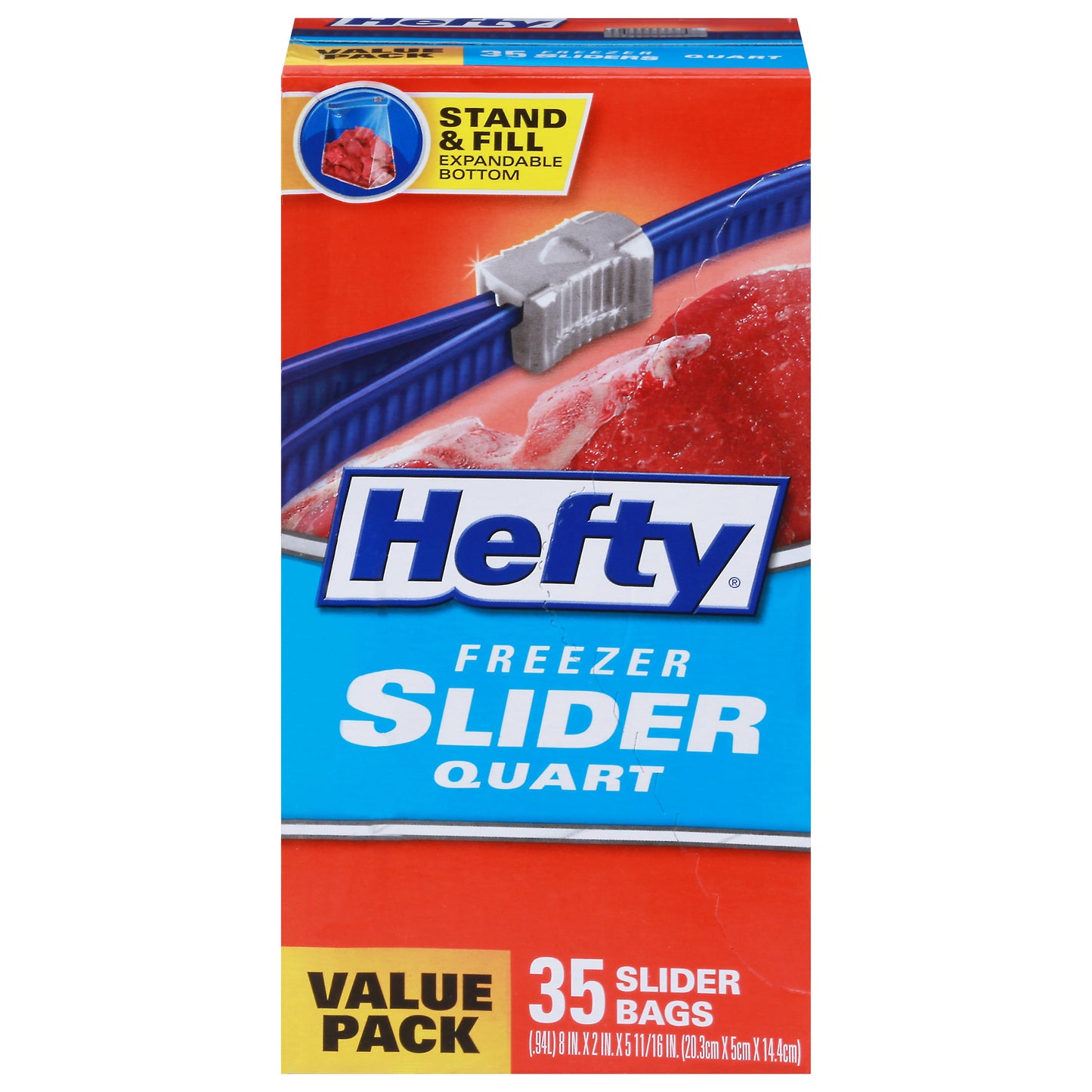 Hefty Slider Quart Freezer Bags