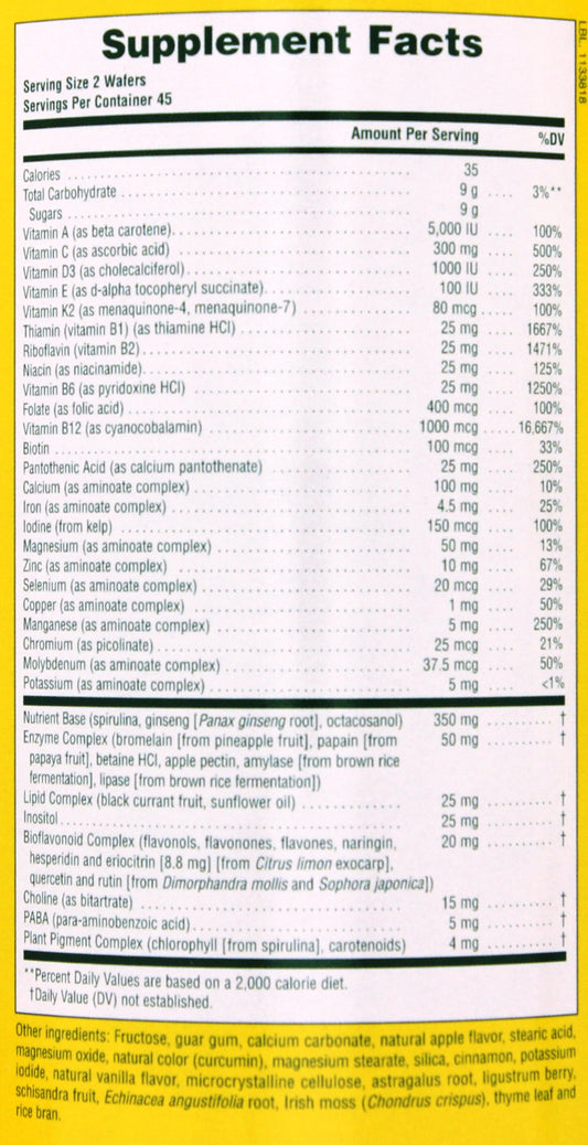 NaturesPlus Source of Life Adult's Chewable Multivitamin & Mineral Wafers