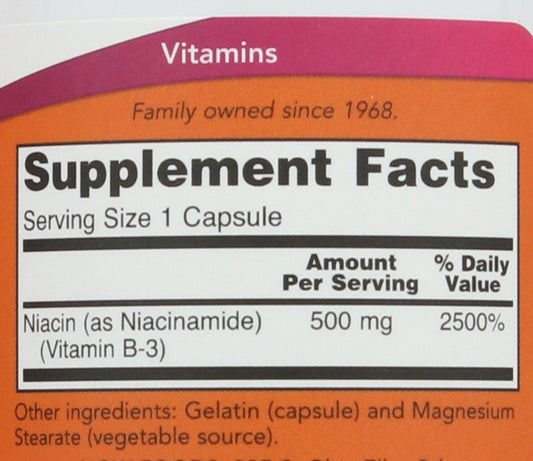 NOW Niacinamide 500 mg Capsules
