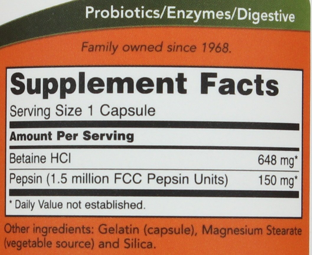 NOW Betaine HCI 648 mg Capsules