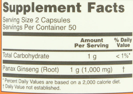 NOW Panax Ginseng 520 mg Capsules