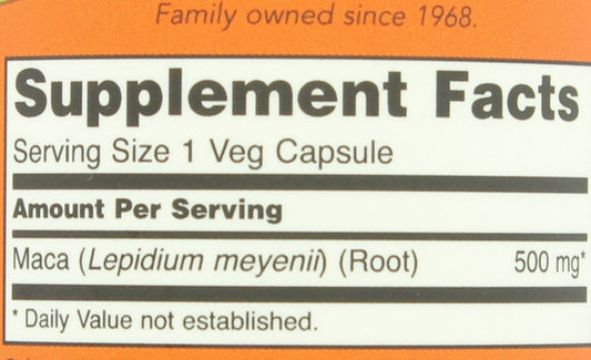 NOW Maca 500 mg Veg Capsules