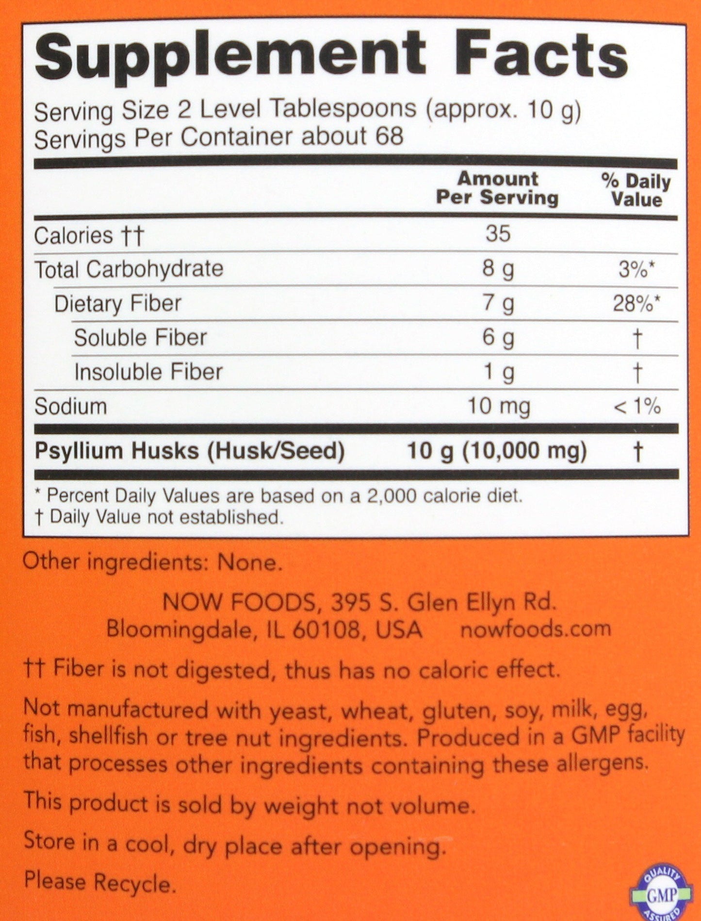 NOW Whole Psyllium Husks