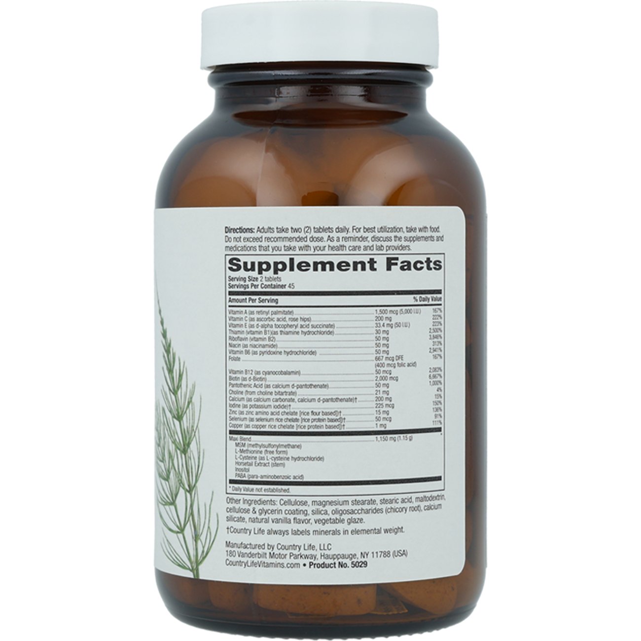 Country Life Vitamins Maxi-Hair Skin & Nails Tablets