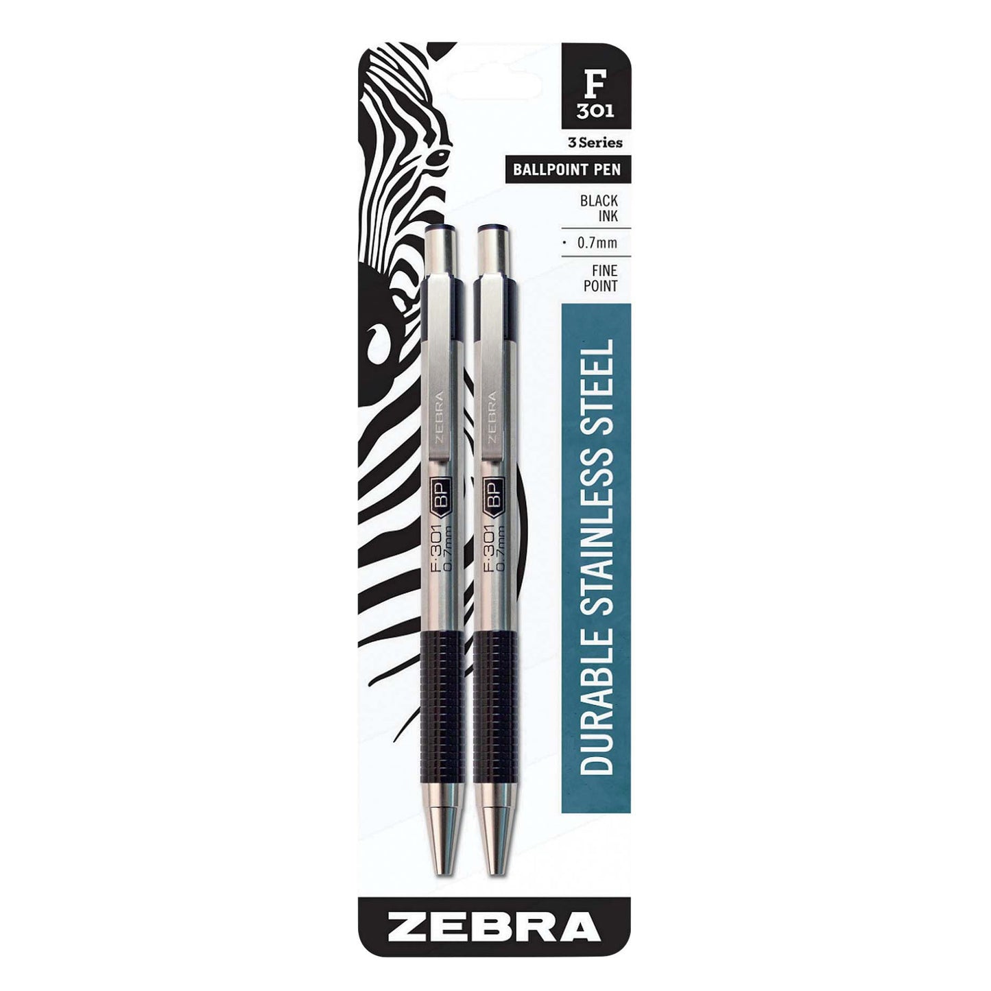 Zebra F-301 0.7mm Retractable Ballpoint Pens - Black Ink