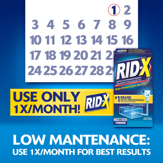 RID-X Septic Tank Treatment, 1 Month Supply Of Powder