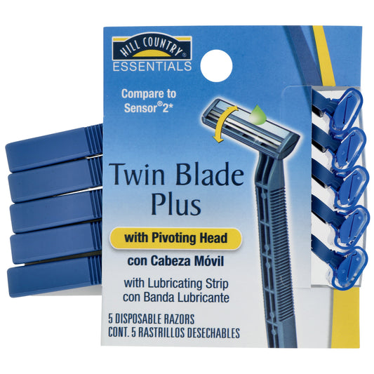 Hill Country Essentials Men's Twin Blade Plus with Pivoting Head Disposable Razors