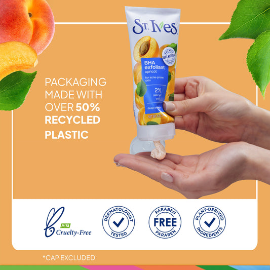 St. Ives BHA Exfoliant Apricot Face Scrub for Acne Prone Skin