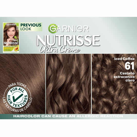 Garnier Nutrisse Nourishing Hair Color Creme - 61 Light Ash Brown (Iced Coffee)