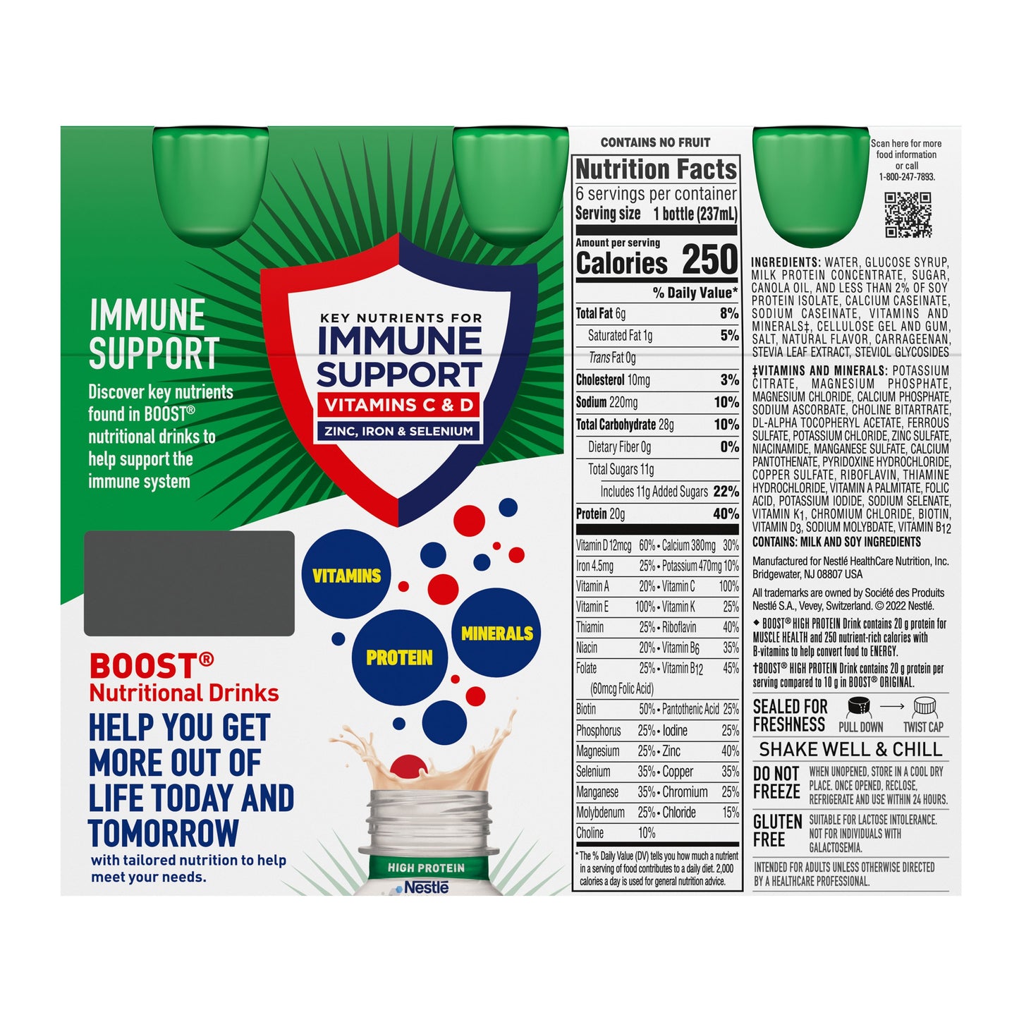BOOST High Protein Nutritional Drink - Creamy Strawberry, 6 pk