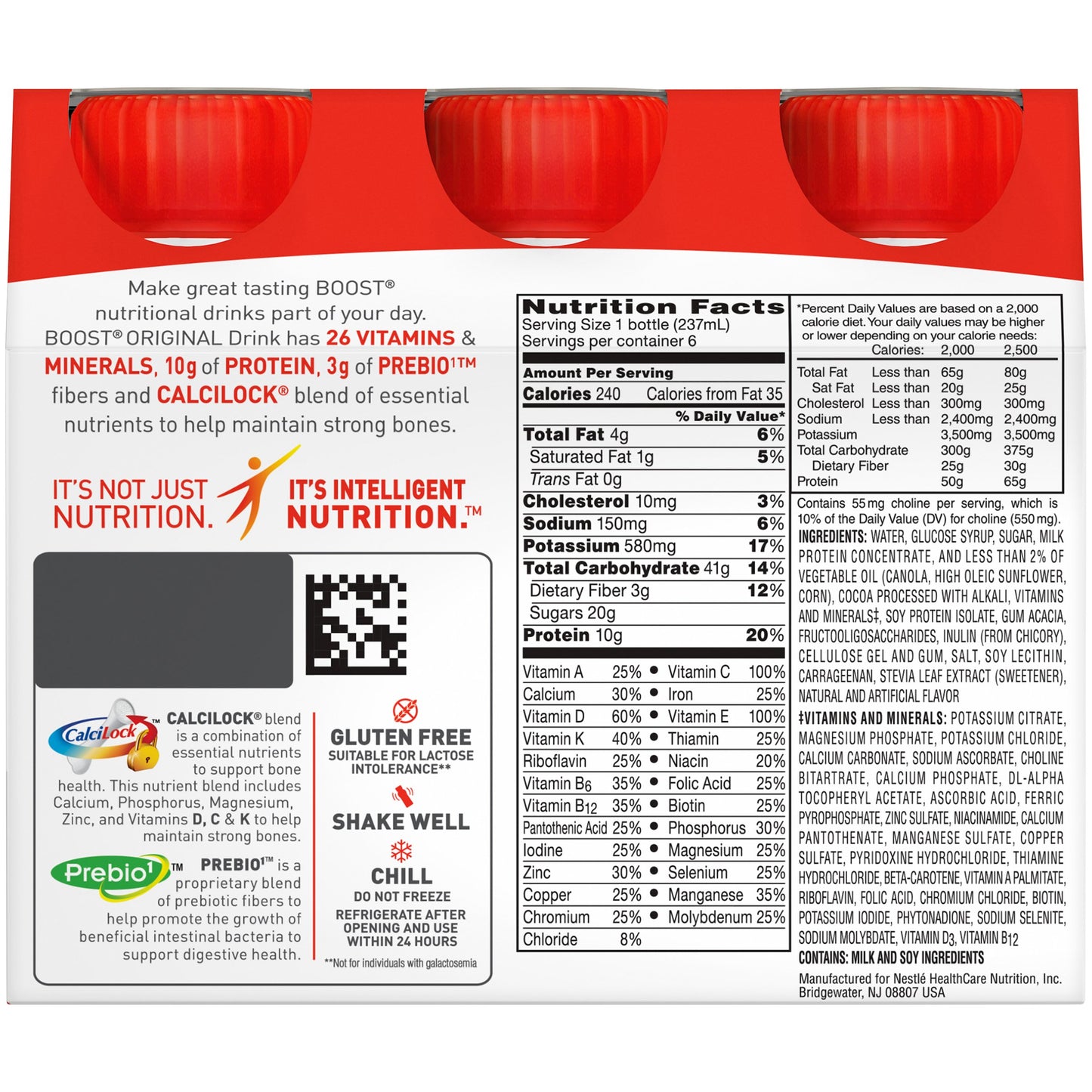 BOOST Original Complete Nutritional 10g Protein Shake - Creamy Strawberry 6 pk