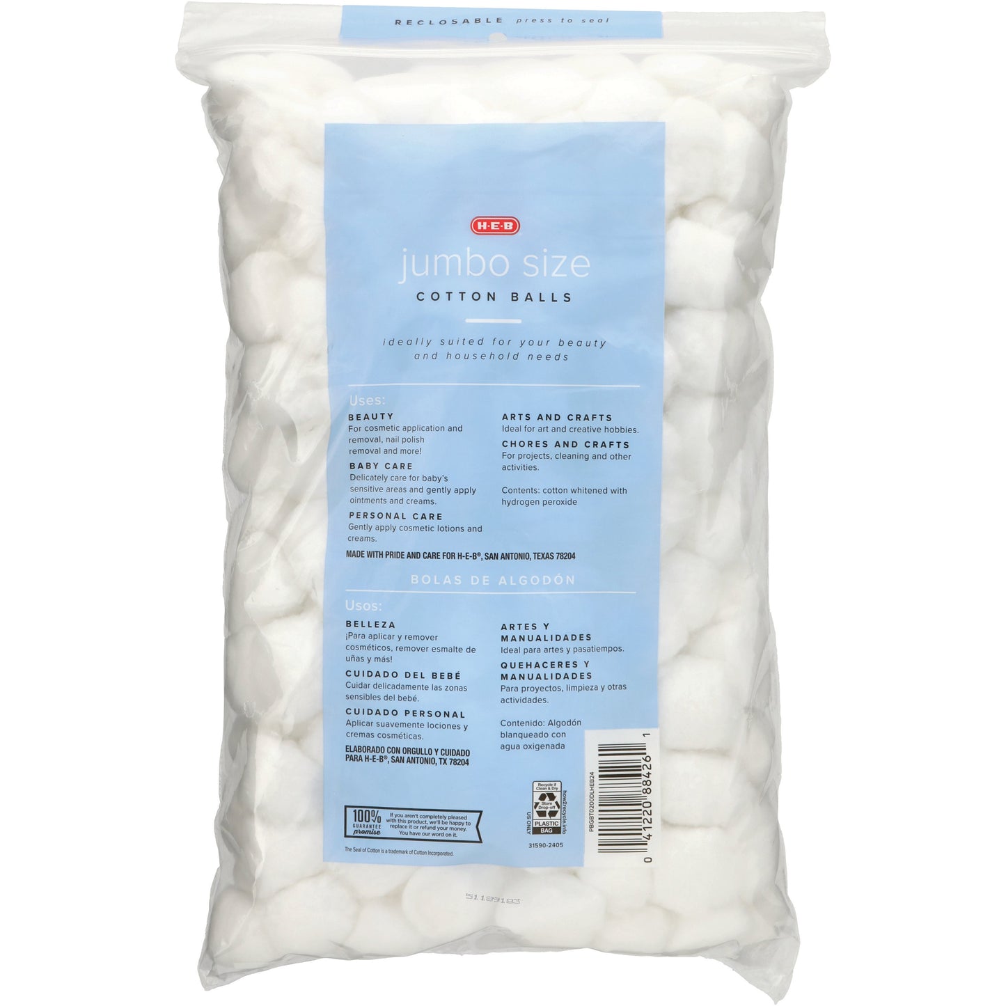 H-E-B Jumbo Size Cotton Balls