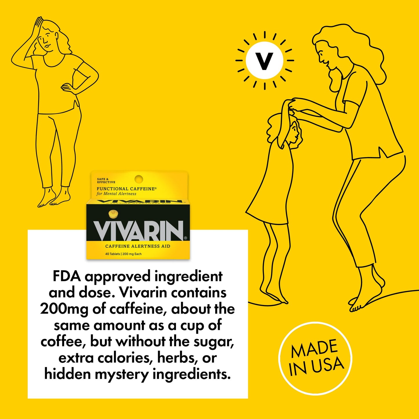 Vivarin Caffeine Alertness Aid Tablets - 200 mg