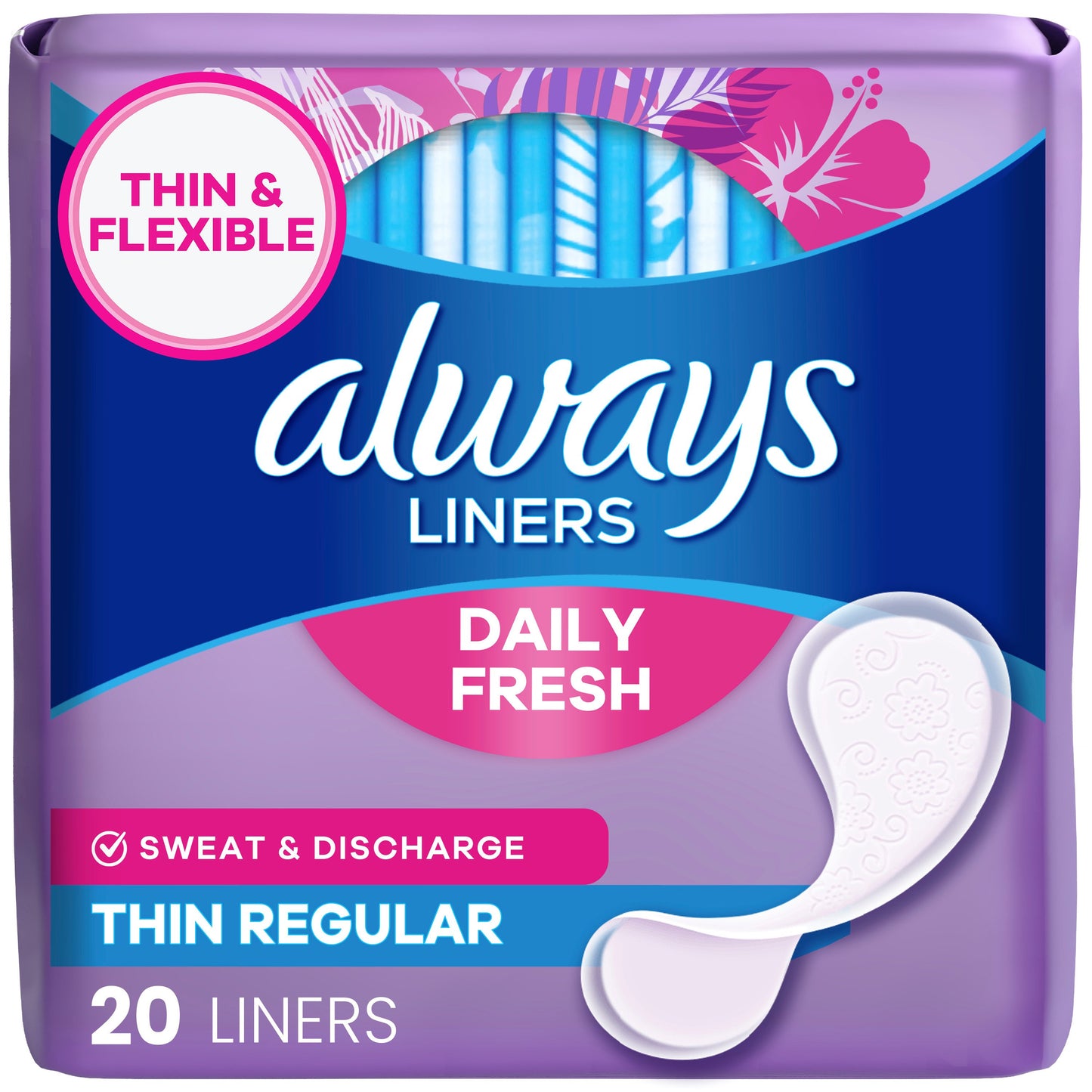 Always Travel Size Rapid Dry Thin Liners - Unscented