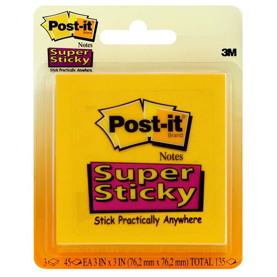 Post-it Super Sticky Notes - Yellow, 135 Ct