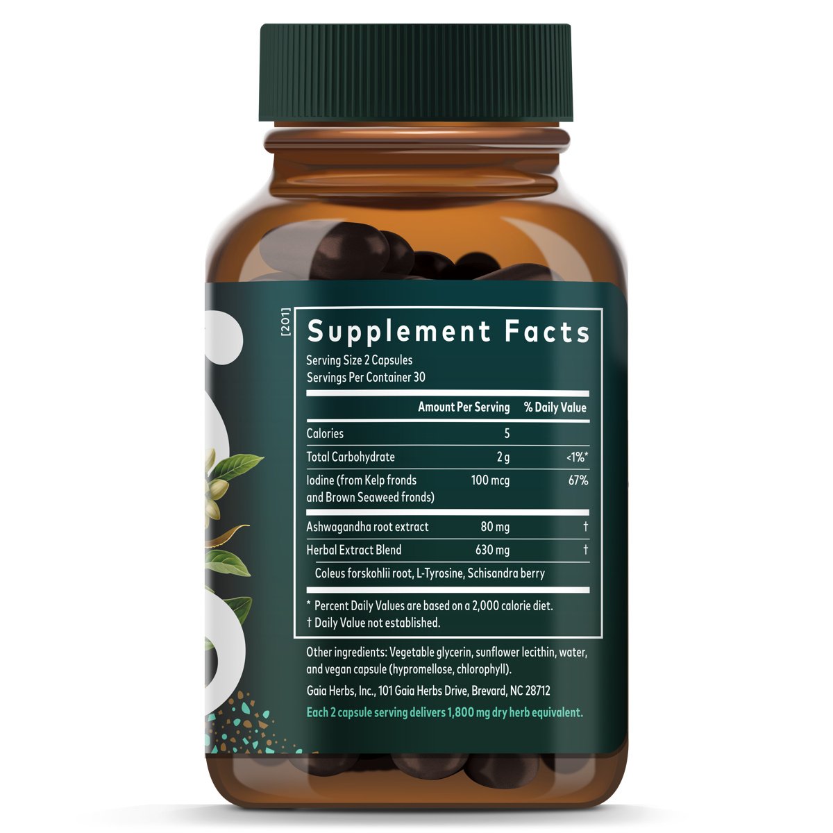 Gaia Herbs SystemSupport Thyroid Support Vegetarian Liquid Phyto-Caps
