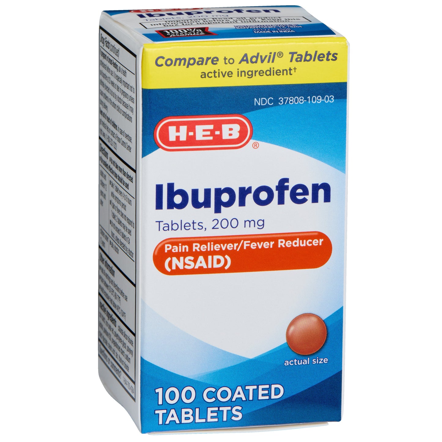 H-E-B Ibuprofen Fever & Pain Relief Coated Tablets – 200 mg