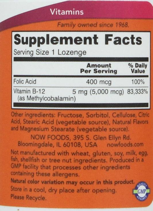 NOW Methyl B12 5000 mcg Lozenges