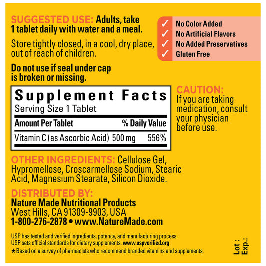 Nature Made Vitamin C 500 mg Tablets