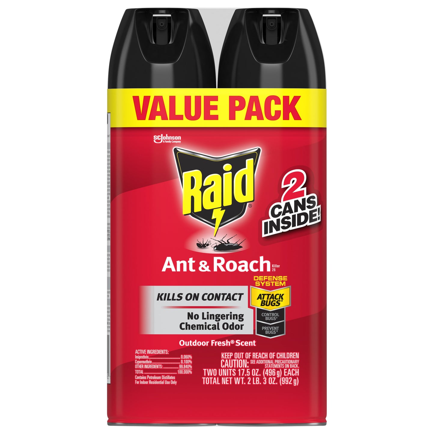 Raid Ant & Roach Killer 26 - Outdoor Fresh, 2 Pk