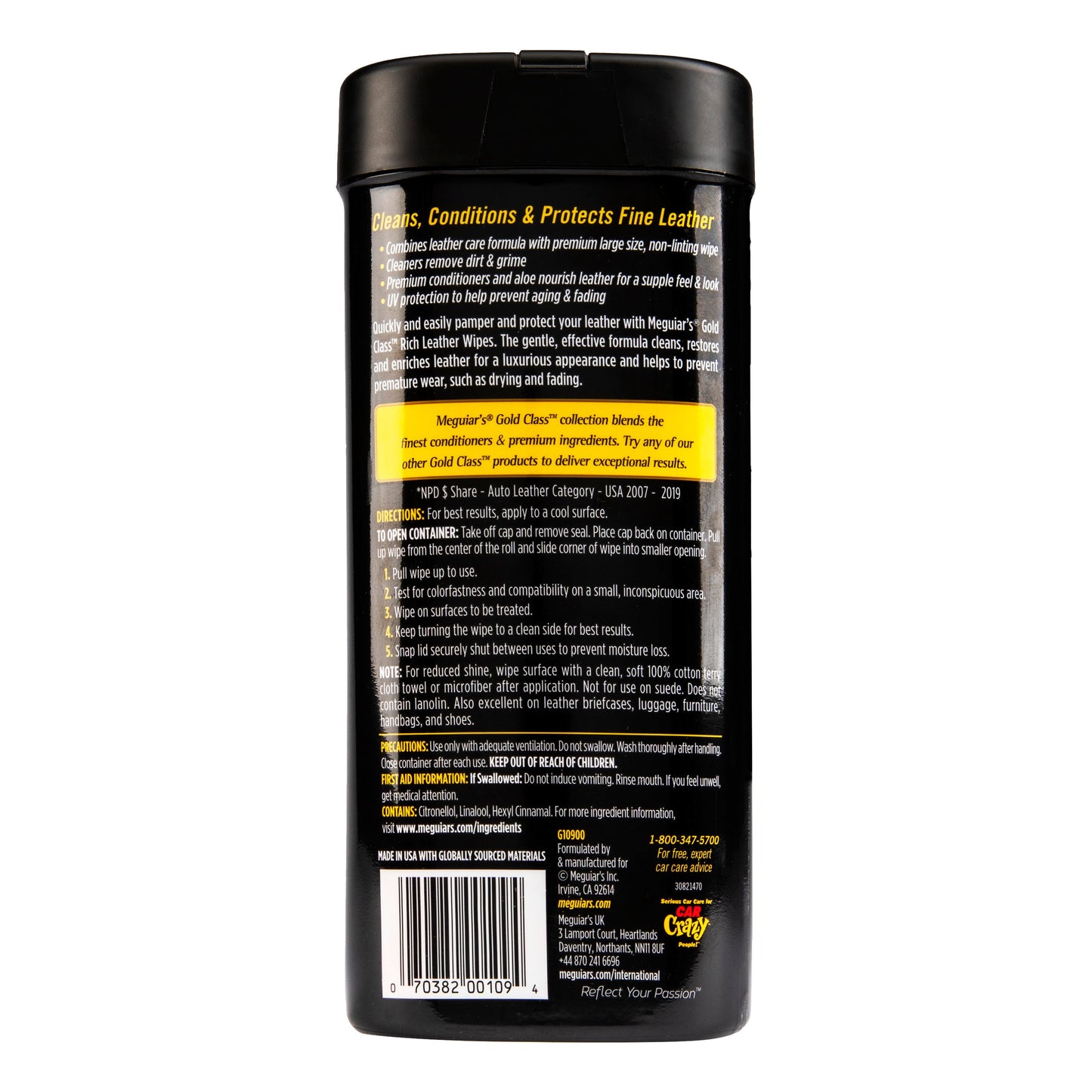Meguiar's Gold Class Rich Leather Wipes
