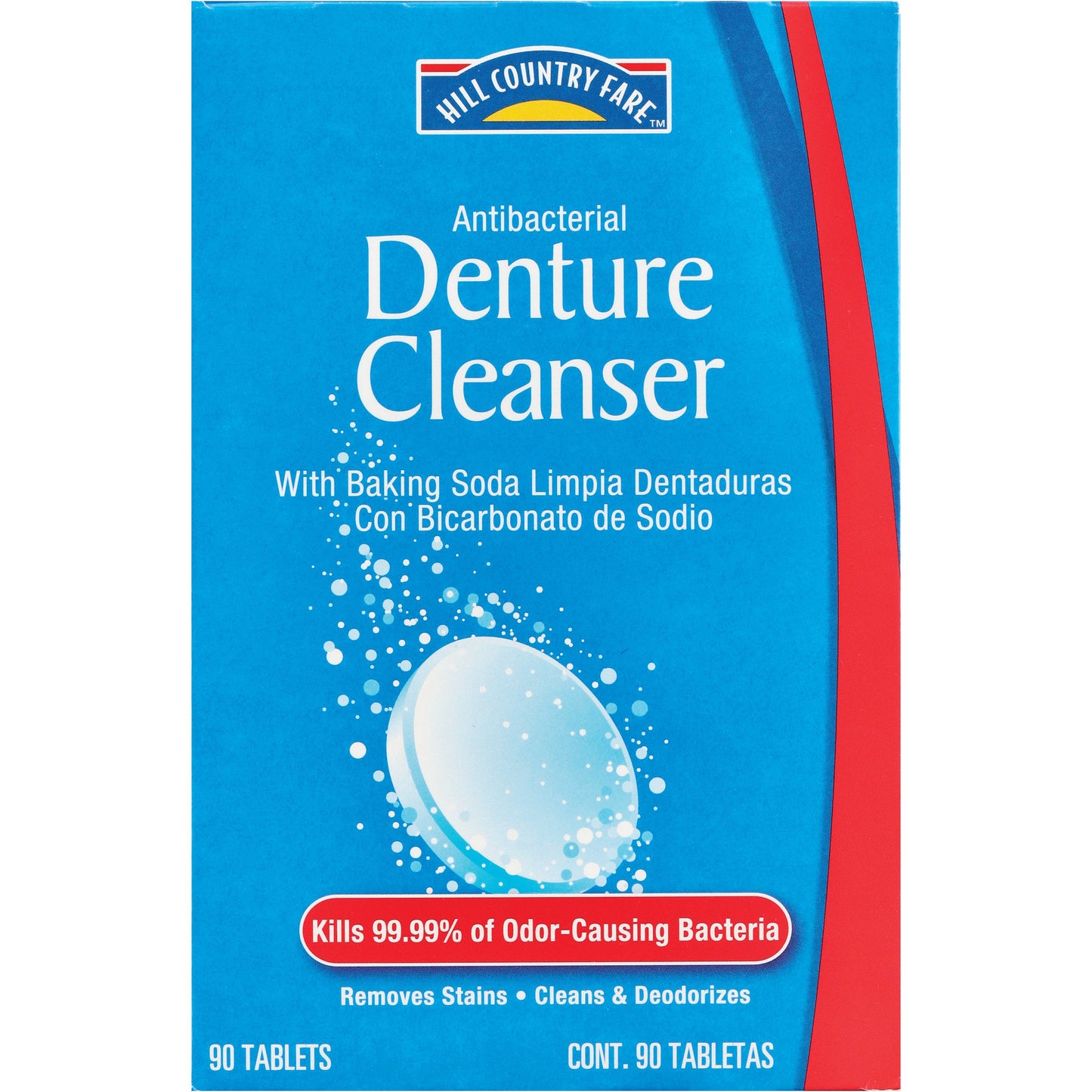 Hill Country Essentials Antibacterial Denture Cleanser With Baking Soda Tablets