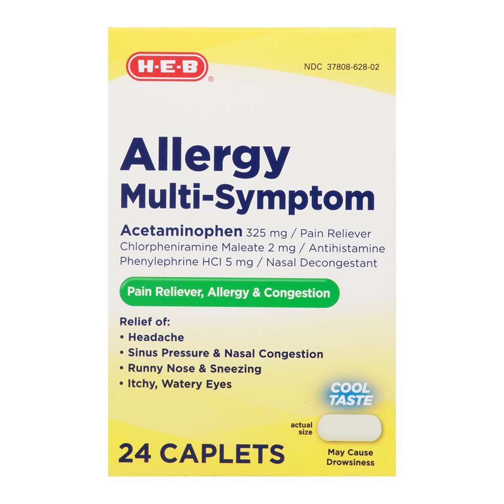 H-E-B Multi-Symptom Allergy Caplets - Cool Taste