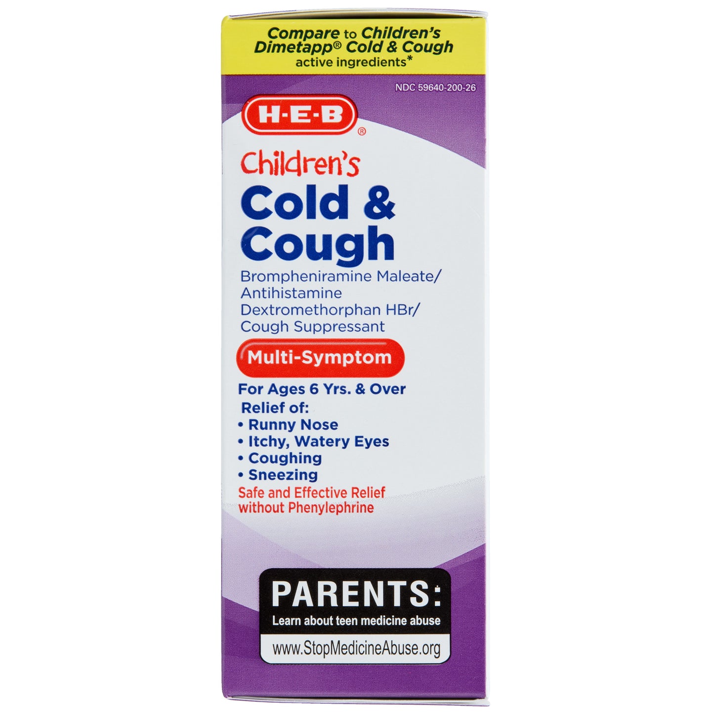 H-E-B Children’s Cold & Cough Multi-Symptom Liquid – Grape