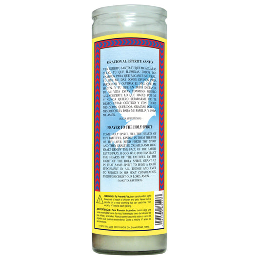 Brilux Espiritu Santo Religious Candle - White Wax