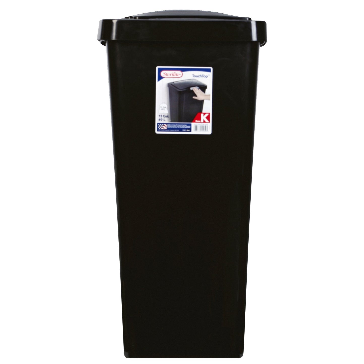 Sterilite Touch-Top Waste Basket - Black