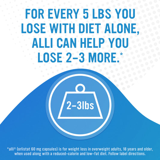 alli Diet Weight Loss Supplement Pills, Orlistat 60mg Capsules