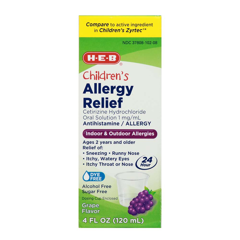 H-E-B Children’s Allergy Relief Cetirizine 24 Hour Liquid – Grape
