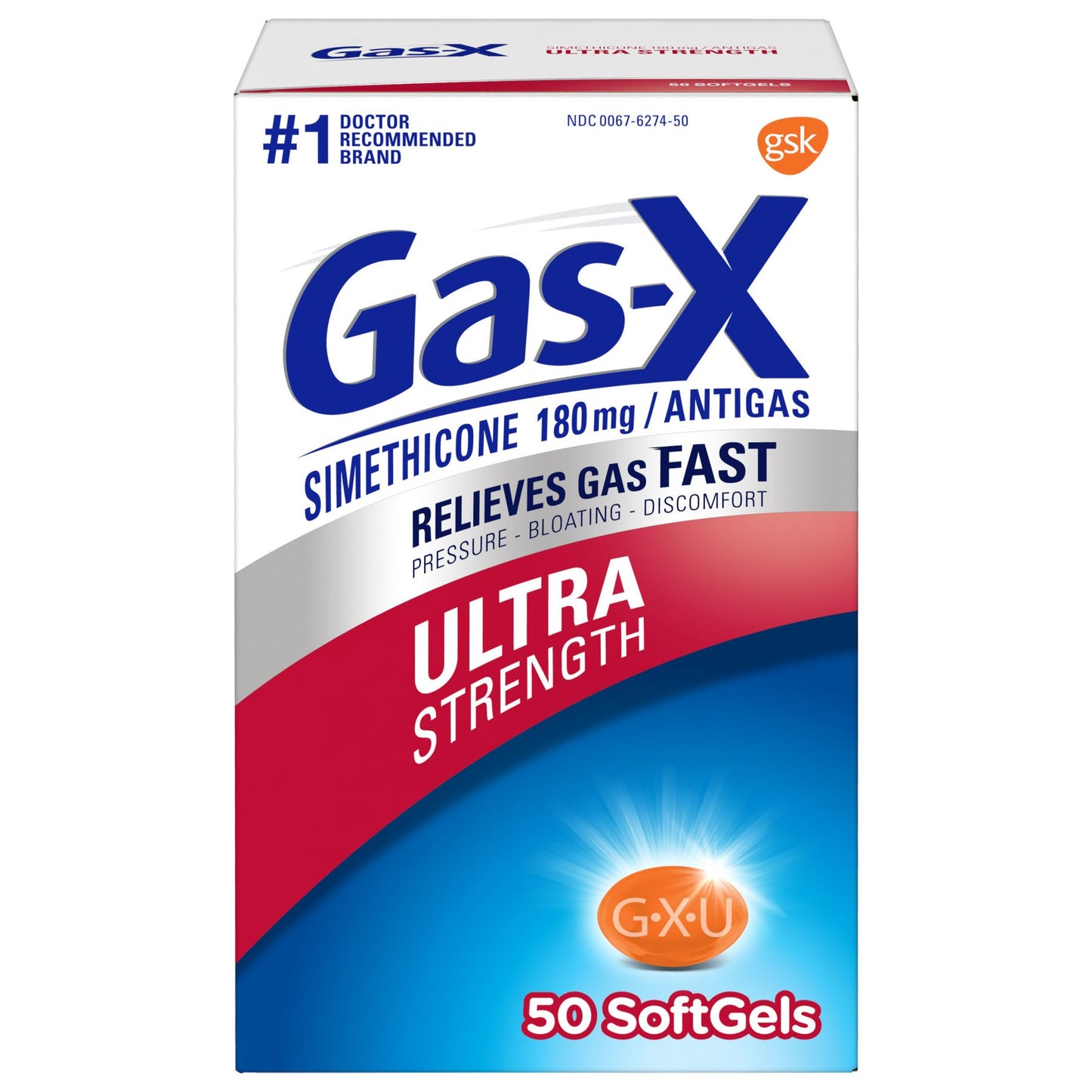 Gas-x Ultra Strength Gas Relief Softgels with Simethicone 180 mg for Bloating Relief