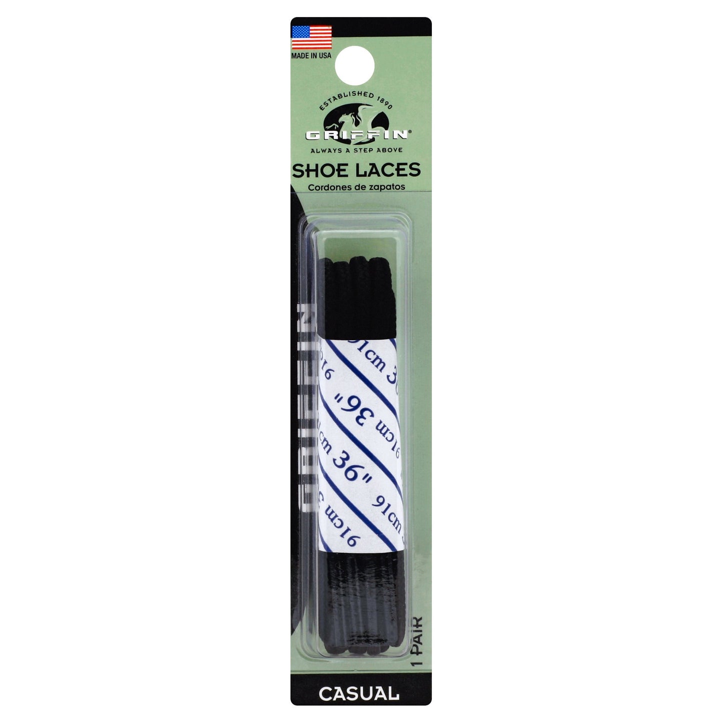 Griffin Causal Round Shoe Laces - Black