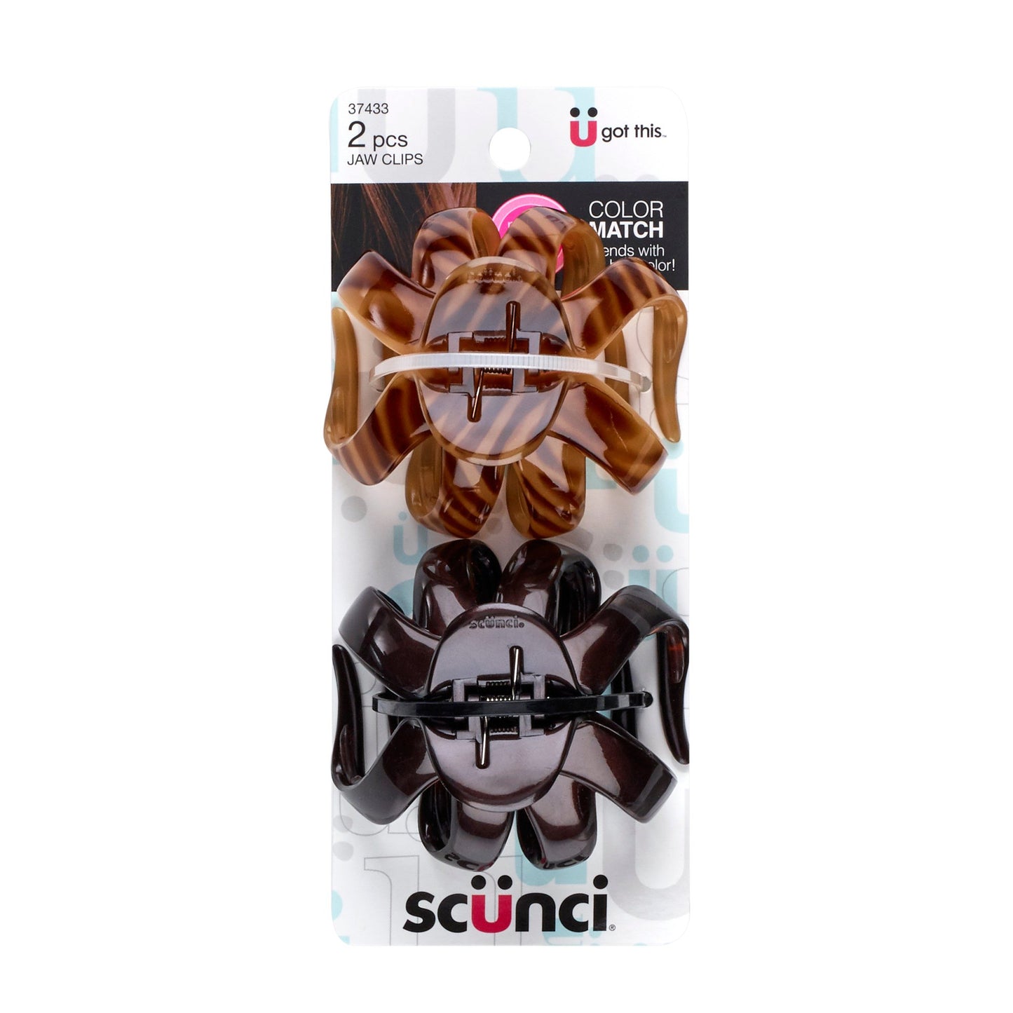 Scunci No-Slip Grip Beautiful Blends Octopus Clips Brunette