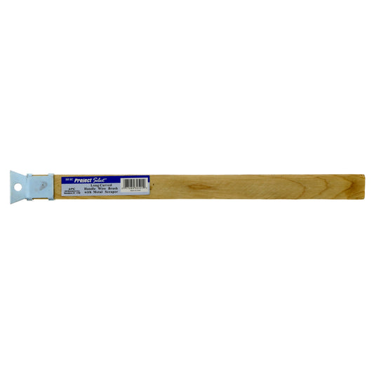 Linzer Project Select Long Curved Handled Wire Brush with Metal Scraper