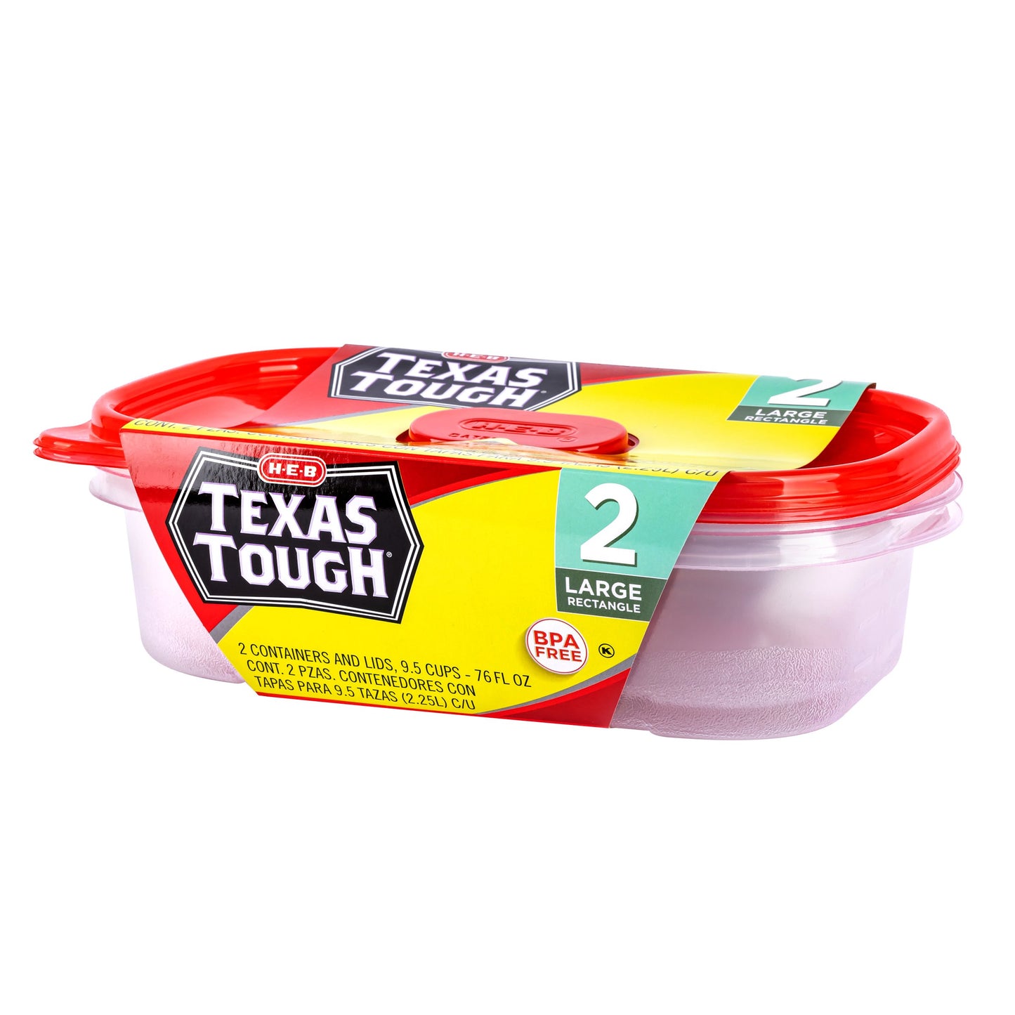 H-E-B Texas Tough Large Rectangle Food Storage Containers with Lids