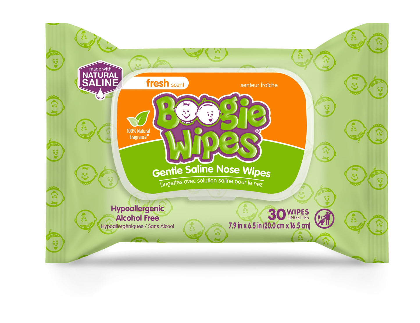 Boogie Wipes Gentle Saline Wipes - Fresh Scent