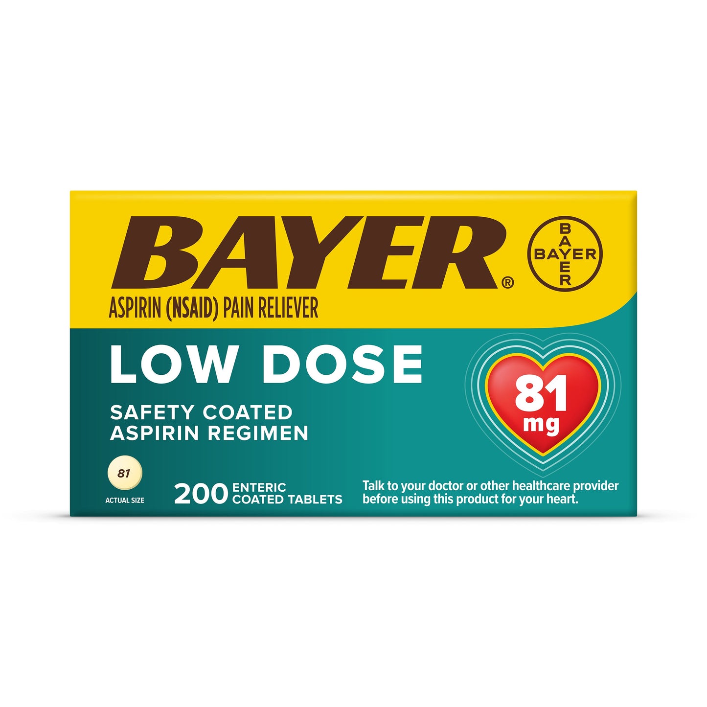 Bayer Low Dose Safety Coated Aspirin Tablets - 81 mg
