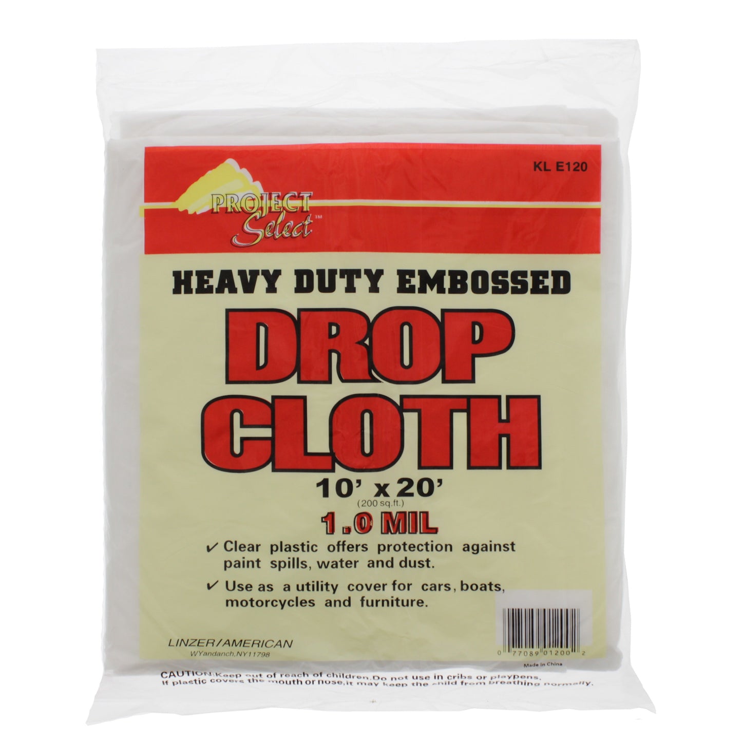 Linzer Plastic Drop Cloth 10 x20 in