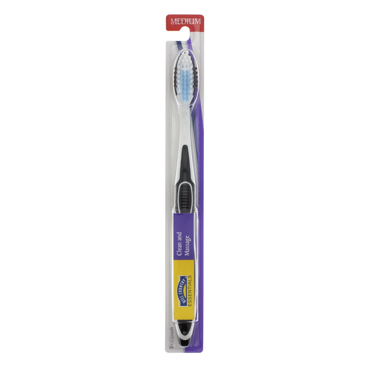 Hill Country Essentials Clean and Massage Medium Toothbrush - Colors May Vary